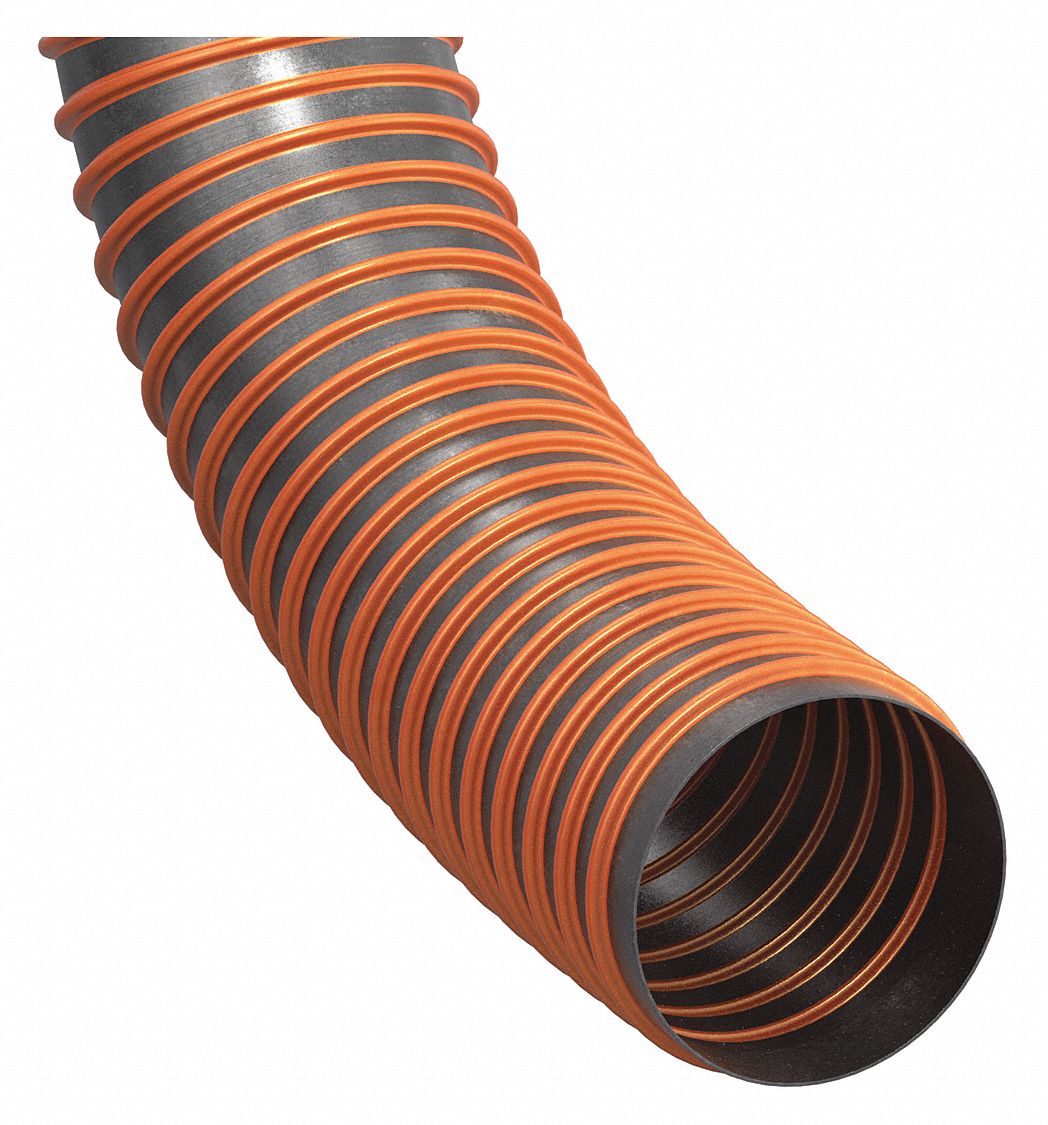 INDUSTRIAL DUCTING HOSE: 8 IN HOSE INSIDE DIA., 25 FT HOSE LG, 12 PSI, 4 IN BEND RADIUS