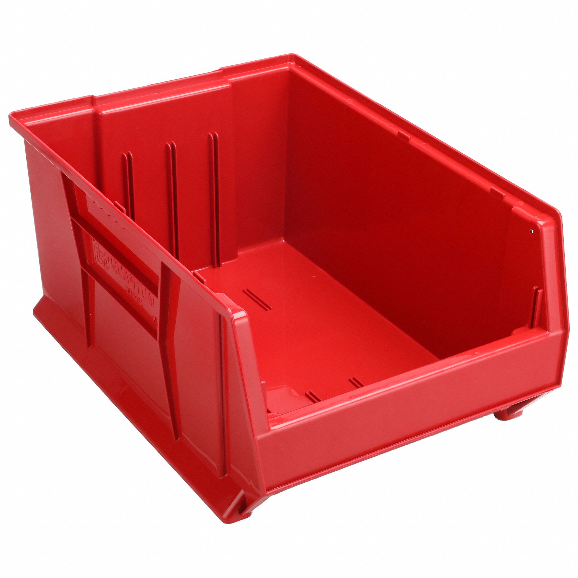 Bin: 23 7/8 in Overall Lg, 16 1/2 in x 11 in, Red, Stacking Capable