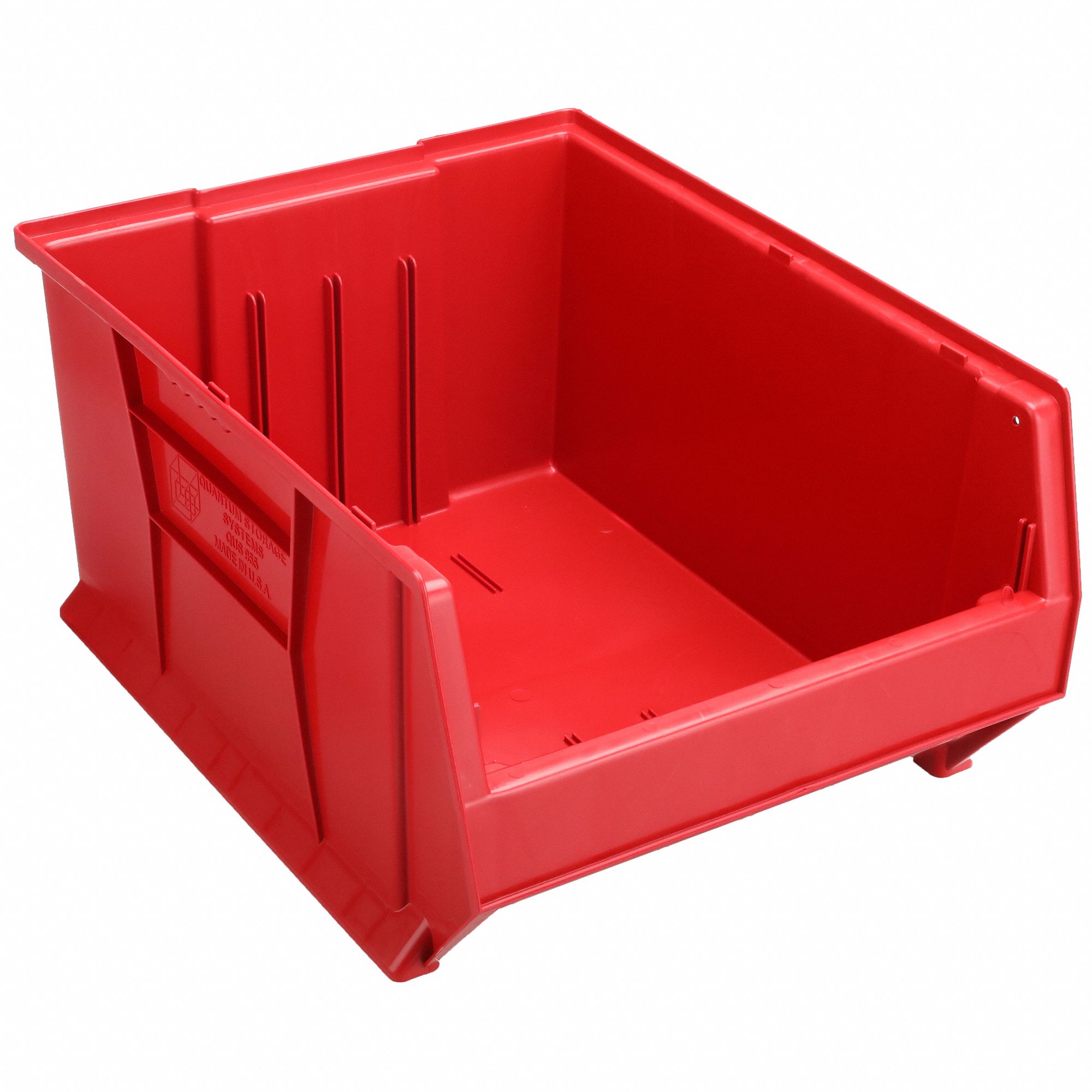 BIN, 23⅞ IN OVERALL L, 18¼ IN X 12 IN, RED, STACKABLE