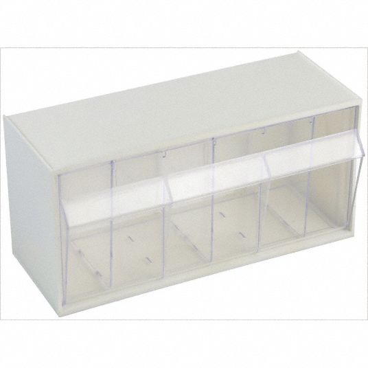 Dividable Tip-Out Bin, White ,Quantum Storage Systems, QTB410WT