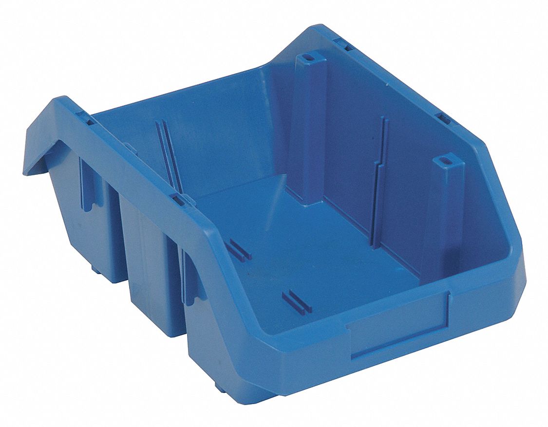 CROSS-STACKING BIN,12-1/2 IN. L,BLUE