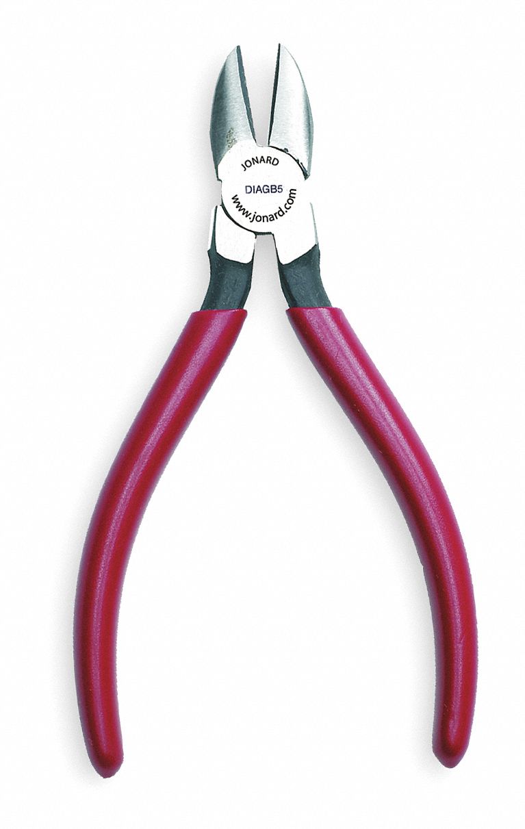DIAGONAL CUTTING PLIER, FLUSH, STRAIGHT, 3/4 IN JAW L, 1/2 IN JAW W, 5 1/8 IN OVERALL L