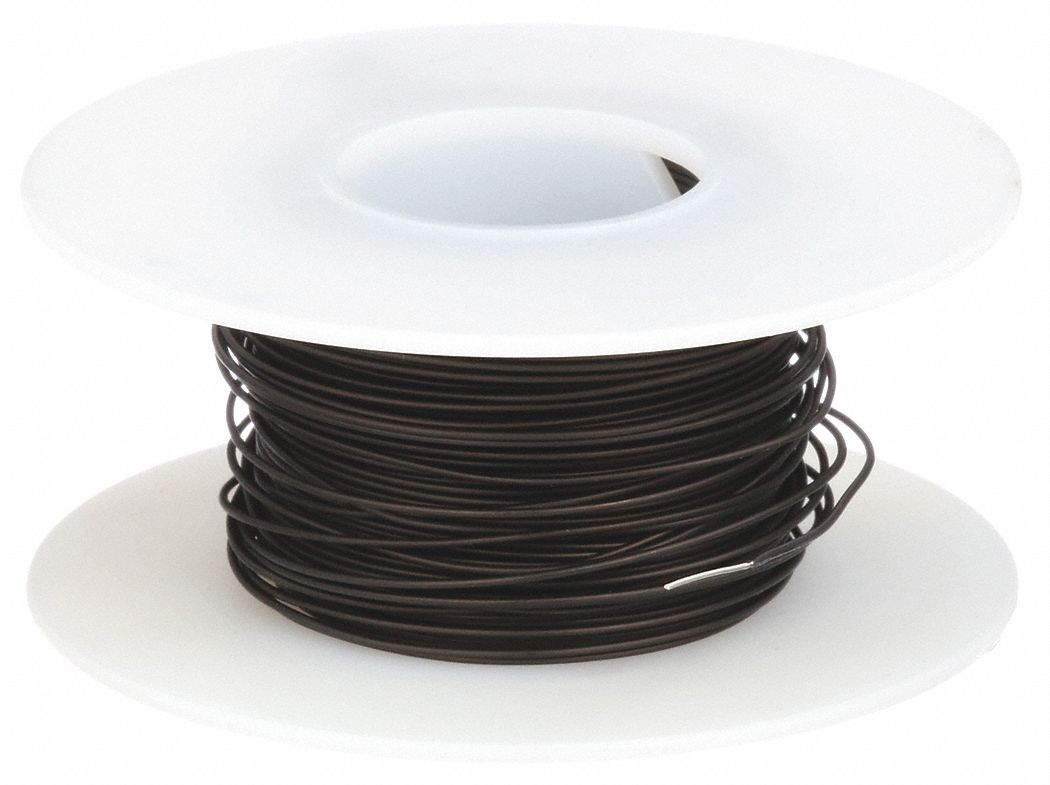 SPOOLED WRAPPING WIRE, 24 AWG WIRE SIZE, KYNAR, 100 FT L, BLACK