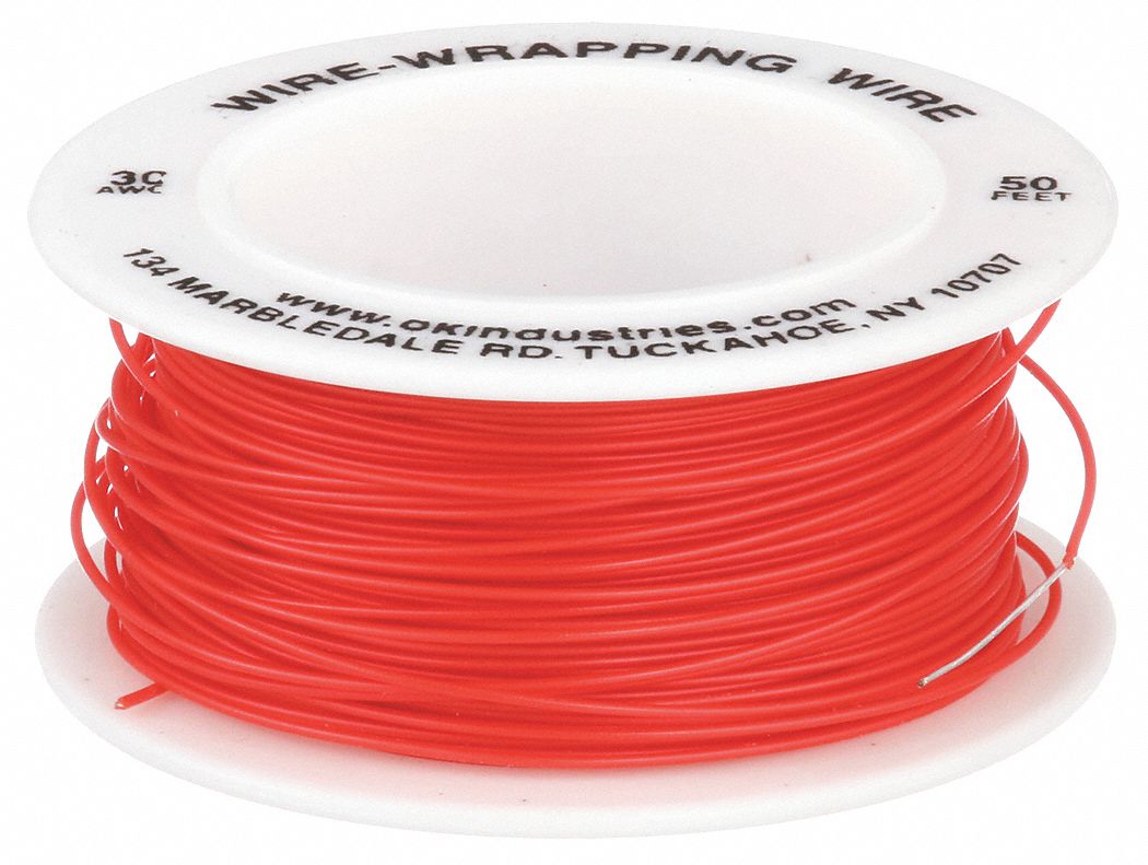 OK INDUSTRIES, 30 AWG Wire Size, Kynar(R), Spooled Wrapping Wire