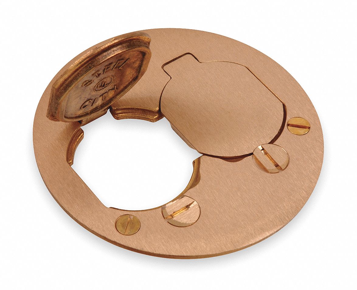 Steel City Floor Box Cover Brass Shape Round 4 Length 1 8