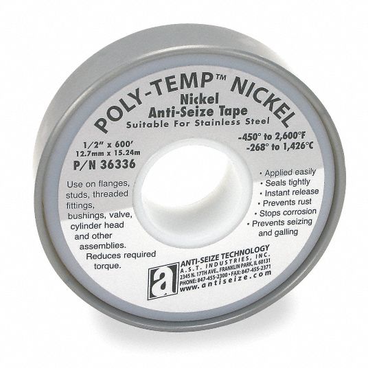 ANTISEIZE TECH., POLYTEMP® Nickel, Extra HD, AntiSeize Tape 2TE4536351 Grainger