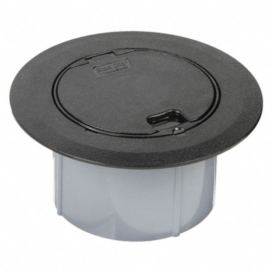 STEEL CITY, Round, Black, Floor Box Cover and Carpet Flange - 2TEC1|68R ...