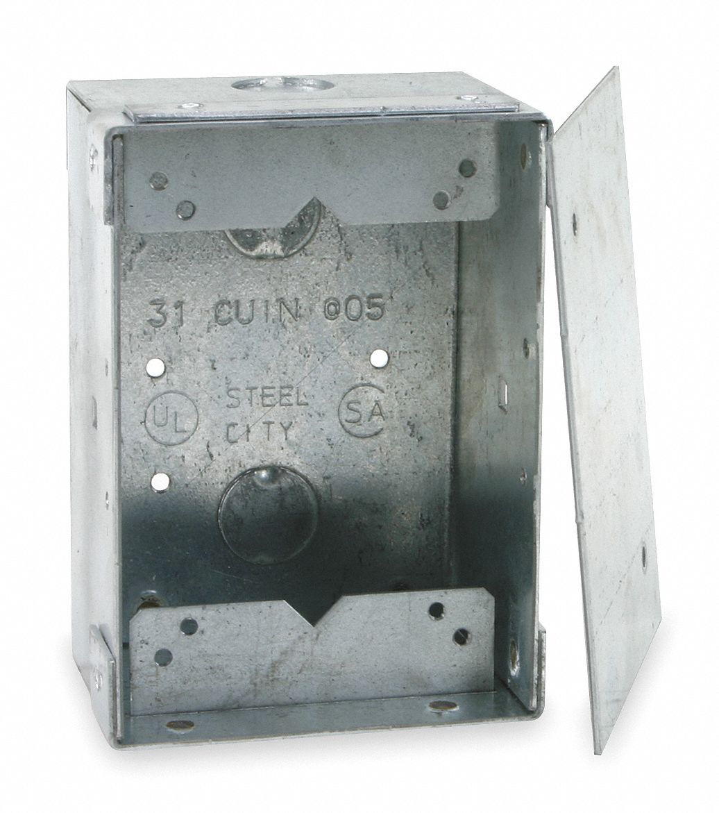 STEEL CITY Floor Box 3 11/16 in Ht, 2 15/16 in Lg, 5 5/16 in Wd, 31 cu