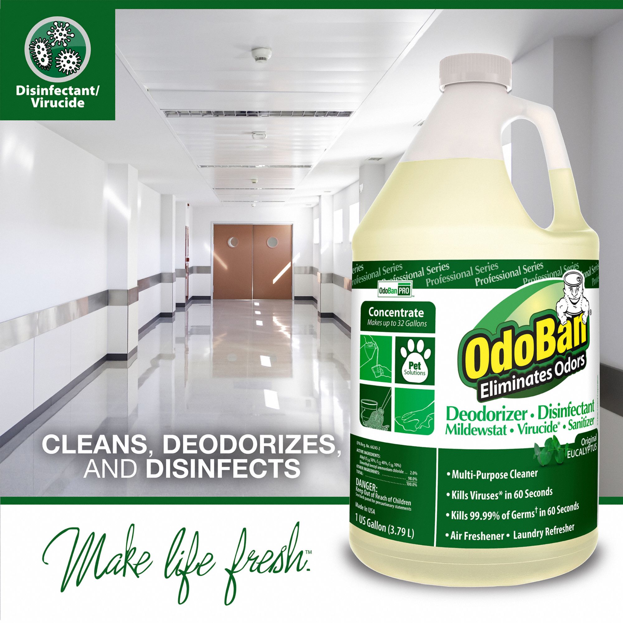 ODOBAN PROFESSIONAL Odor Eliminator and Disinfectant Odor Eliminator