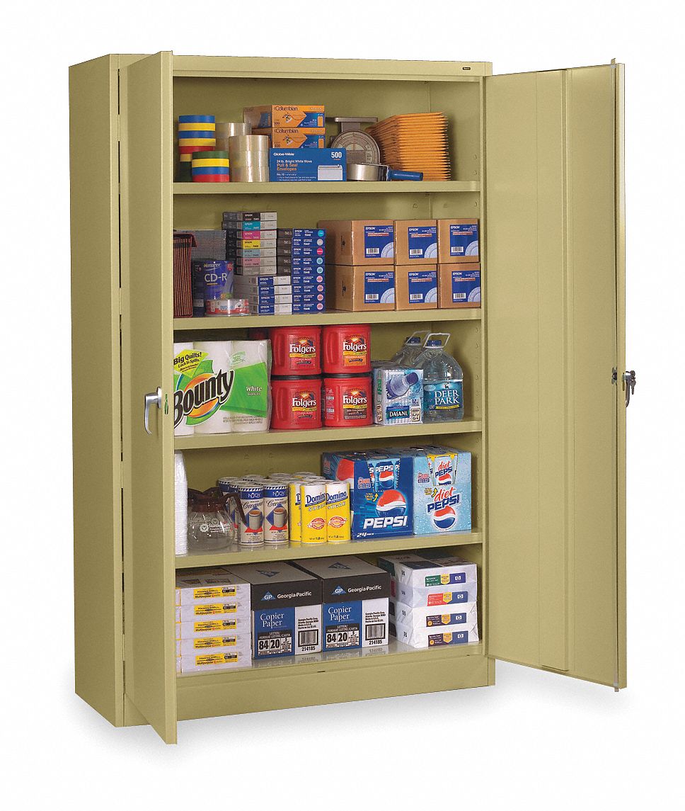 STORAGE CABINET, BEIGE, 18 IN D X 48 IN W X 78 IN H