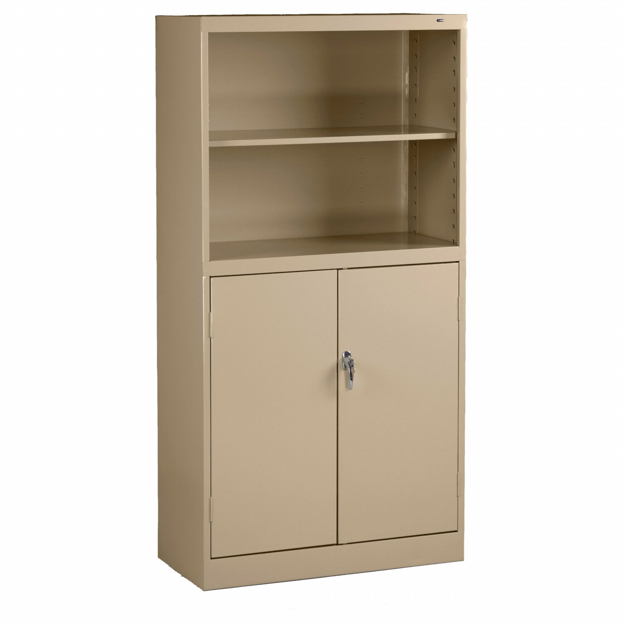 Storage Cabinet: Sand, Steel, 72 in Overall Ht, 36 in Overall Wd, 18 in Overall Dp, 2 Doors