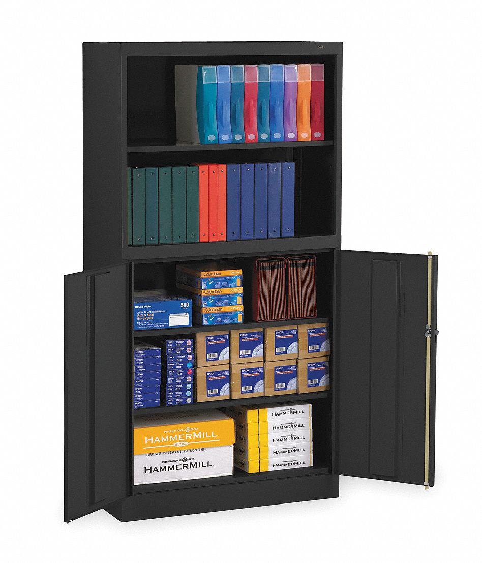 2TER6 - D4884 Bookcase Storage Cabinet Black