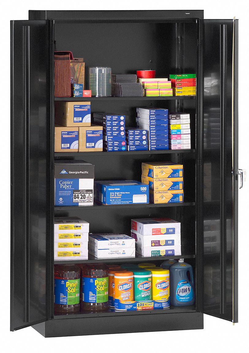 36 Width x 72 Height x 24 Depth 200 lbs Capacity per Shelf Black 4 Shelves Tennsco 7224 24 Gauge Steel Standard Welded Storage Cabinet 