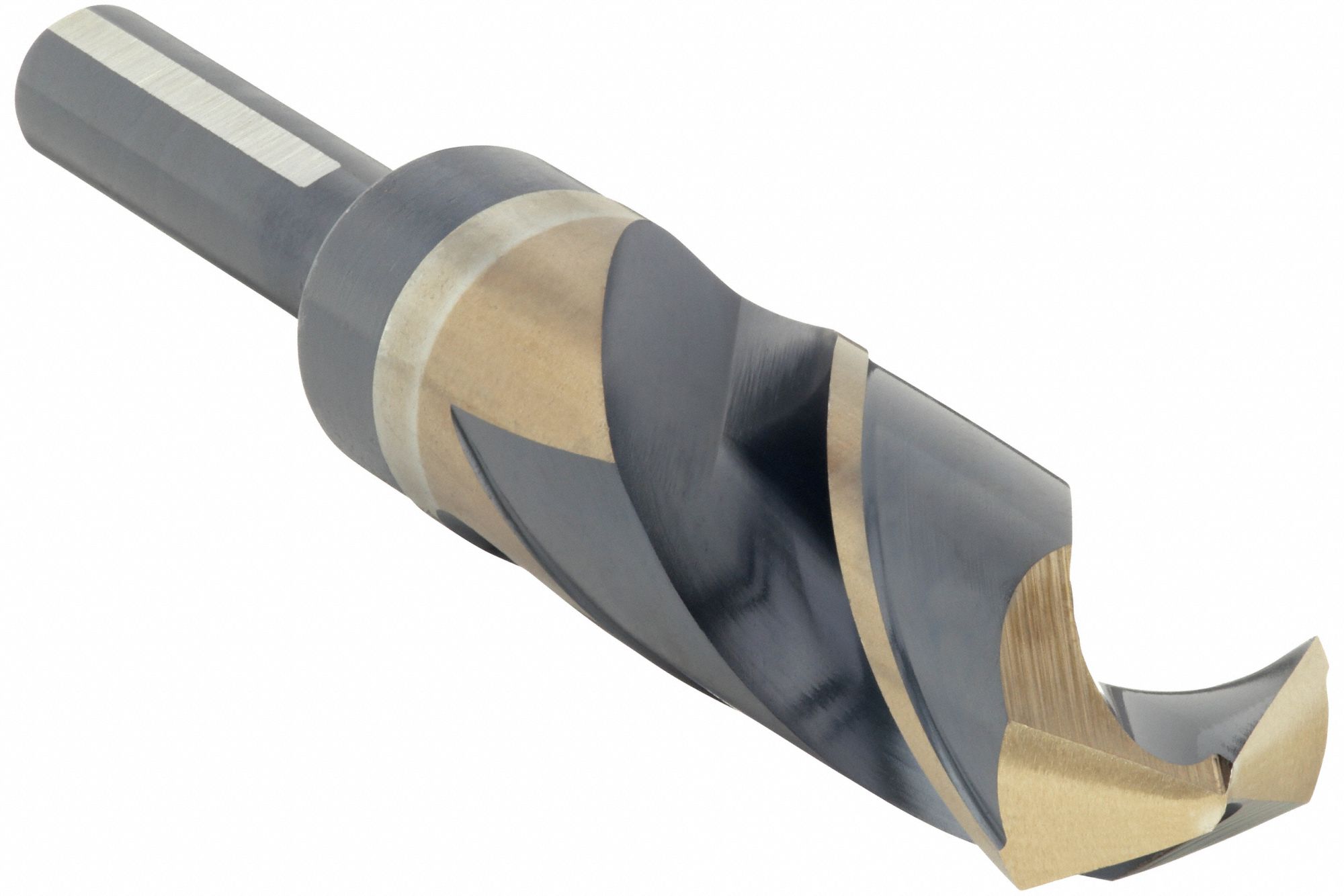 REDUCED SHANK DRILL BIT, 1-3/16 IN DRILL BIT SIZE, 3⅛ IN FLUTE L, 6 IN L, 4XD, HSS