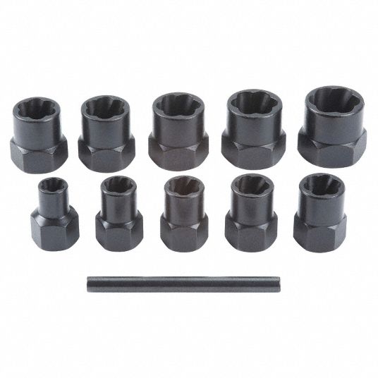PROTO Screw Extractor Set Spiral Flute Bolt Extractor Socket, 10