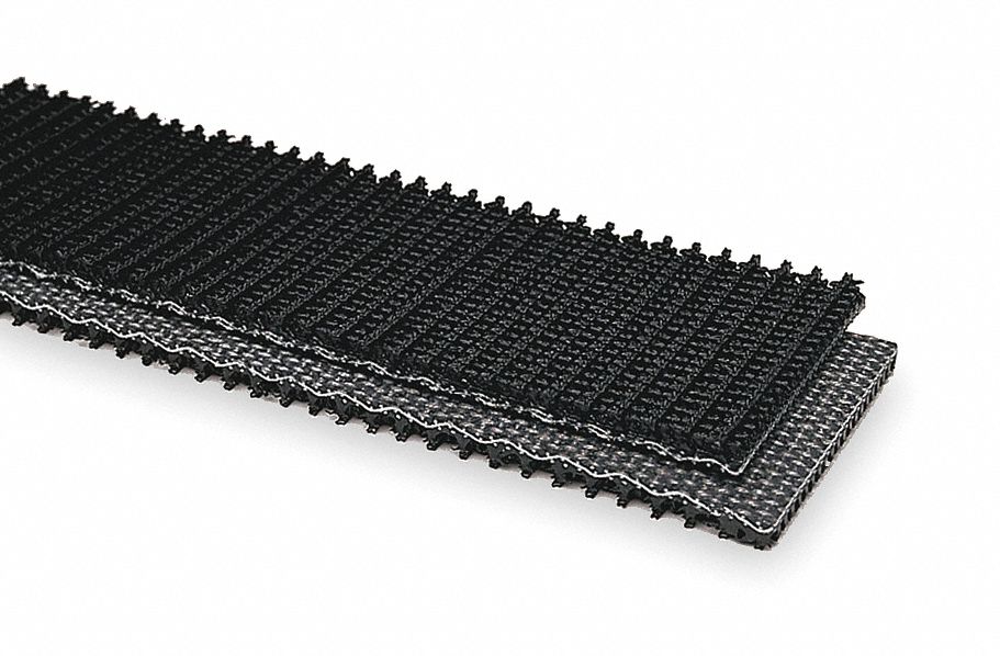 High-Grip Multi-Ply Conveyor Belt: 6 in Belt Wd, 1/4 in Belt Thick, 100 ft, Black, PVC, 1 Belt Ply