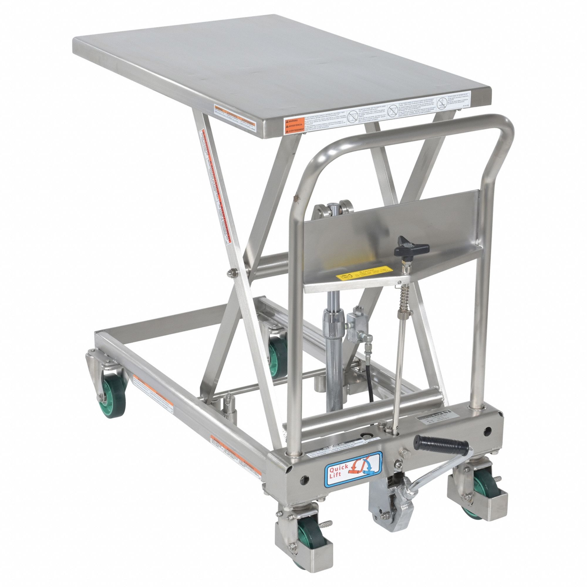 Scissor Lift Table: 550 lb Load Capacity, 31 in x 19 1/2 in Platform, Hydraulic