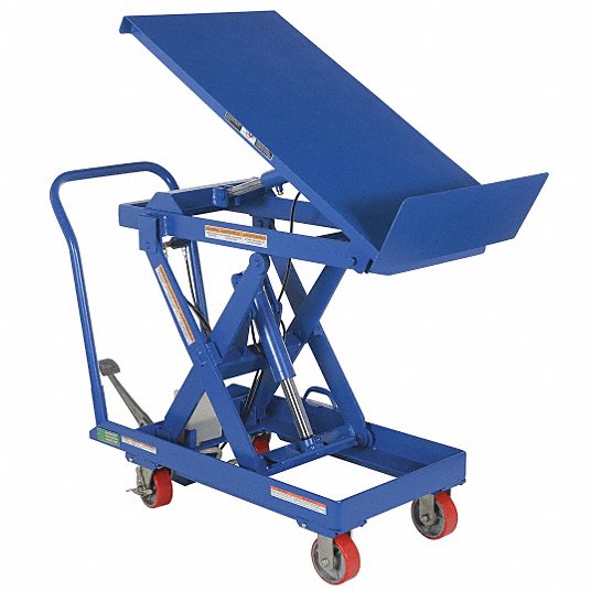 Manual Scissor Lift Table in Grey Hydraulic Scissor Cart Lift Table Cart 500LBS 