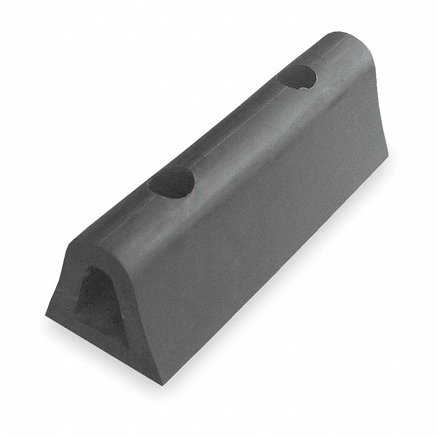 DOCK BUMPER, D, 24 IN BUMPER W, 4 IN BUMPER H, 4¼ IN BUMPER D, 1⅜ IN ACCESS HOLE DIA, ANGLE