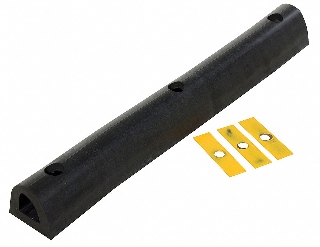 DOCK BUMPER, D, 36 IN BUMPER W, 4 IN BUMPER H, 4¼ IN BUMPER D, 1⅜ IN ACCESS HOLE DIA, ANGLE