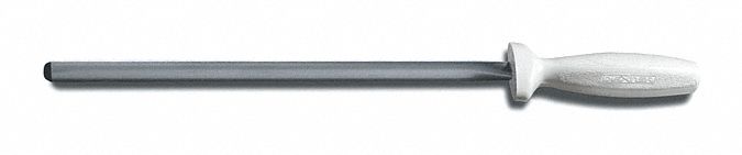Sharpening Steel: Steel, 17 in Overall Lg, Polypropylene, White, NSF Certified