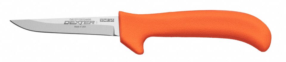 Poultry Knife Wide 3 1/4 In Poly Orange
