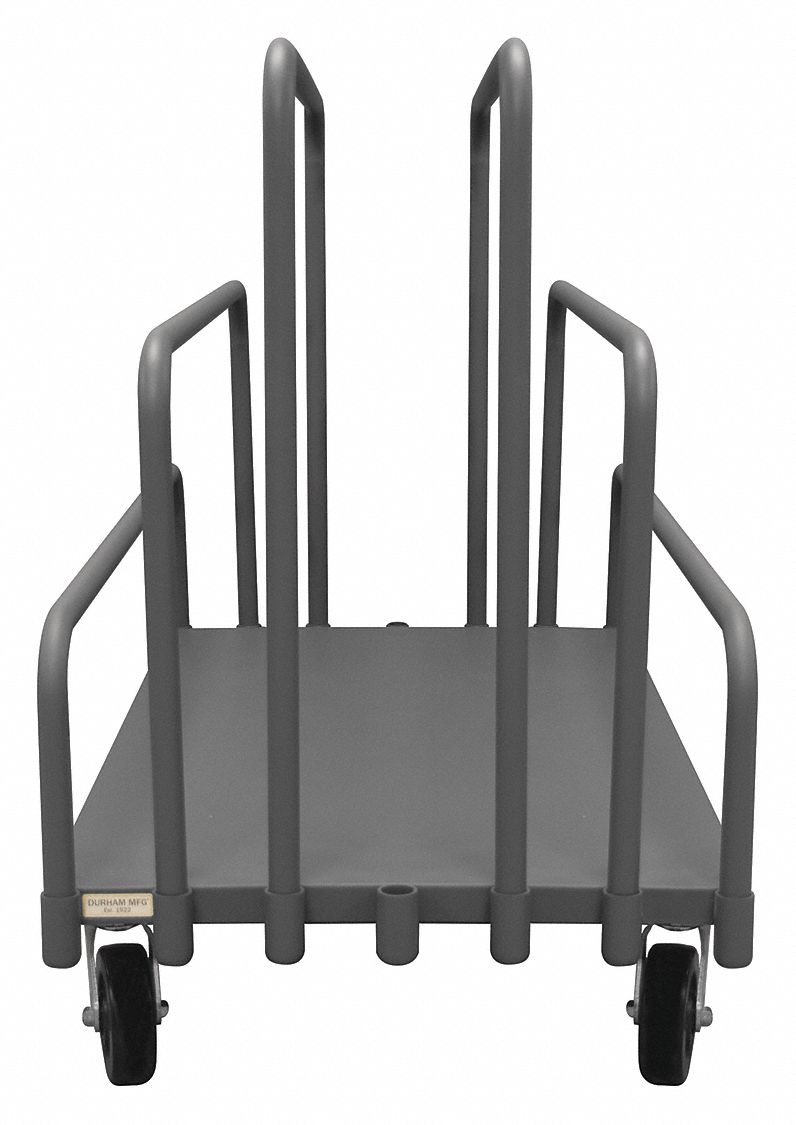 MULTIHEIGHT VERTICAL PANEL TRUCK WITH ADJUSTABLE RAILS, 2,000 LB LOAD CAPACITY, GREY