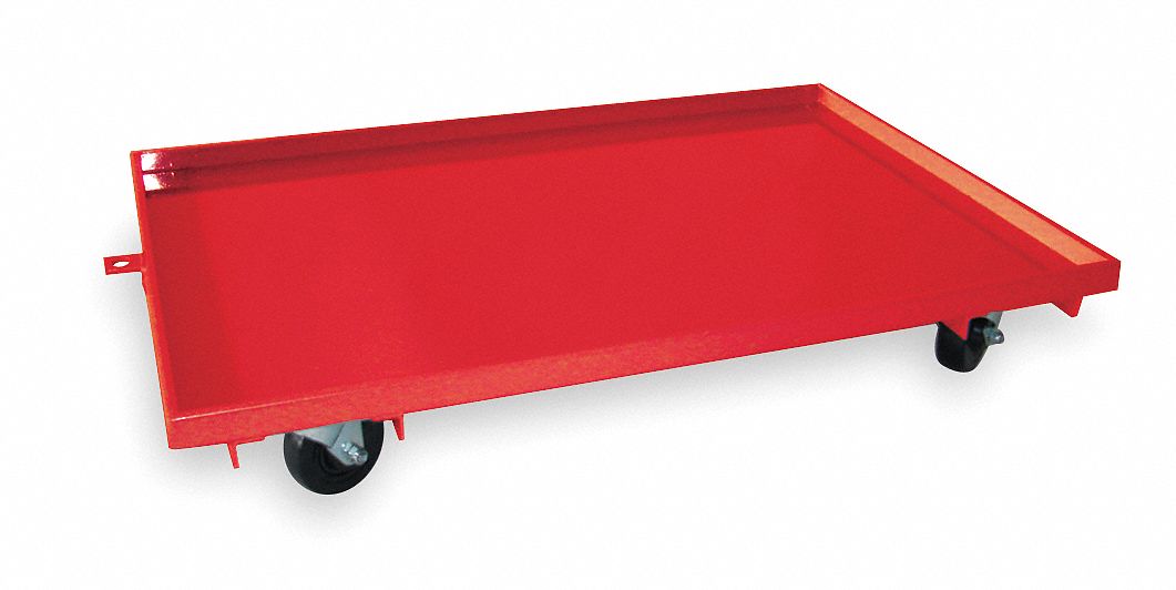 LIPPED SOLID-DECK STEEL GENERAL PURPOSE DOLLY, 1,600 LB LOAD CAPACITY, SOLID RUBBER