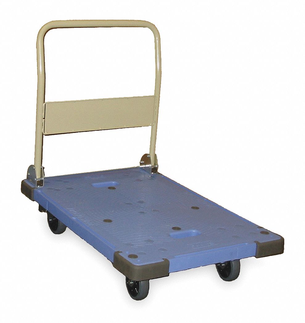 PLASTIC-DECK PLATFORM TRUCK, 660 LB LOAD CAPACITY, 36 IN X 23½ IN X 8 IN, SOLID