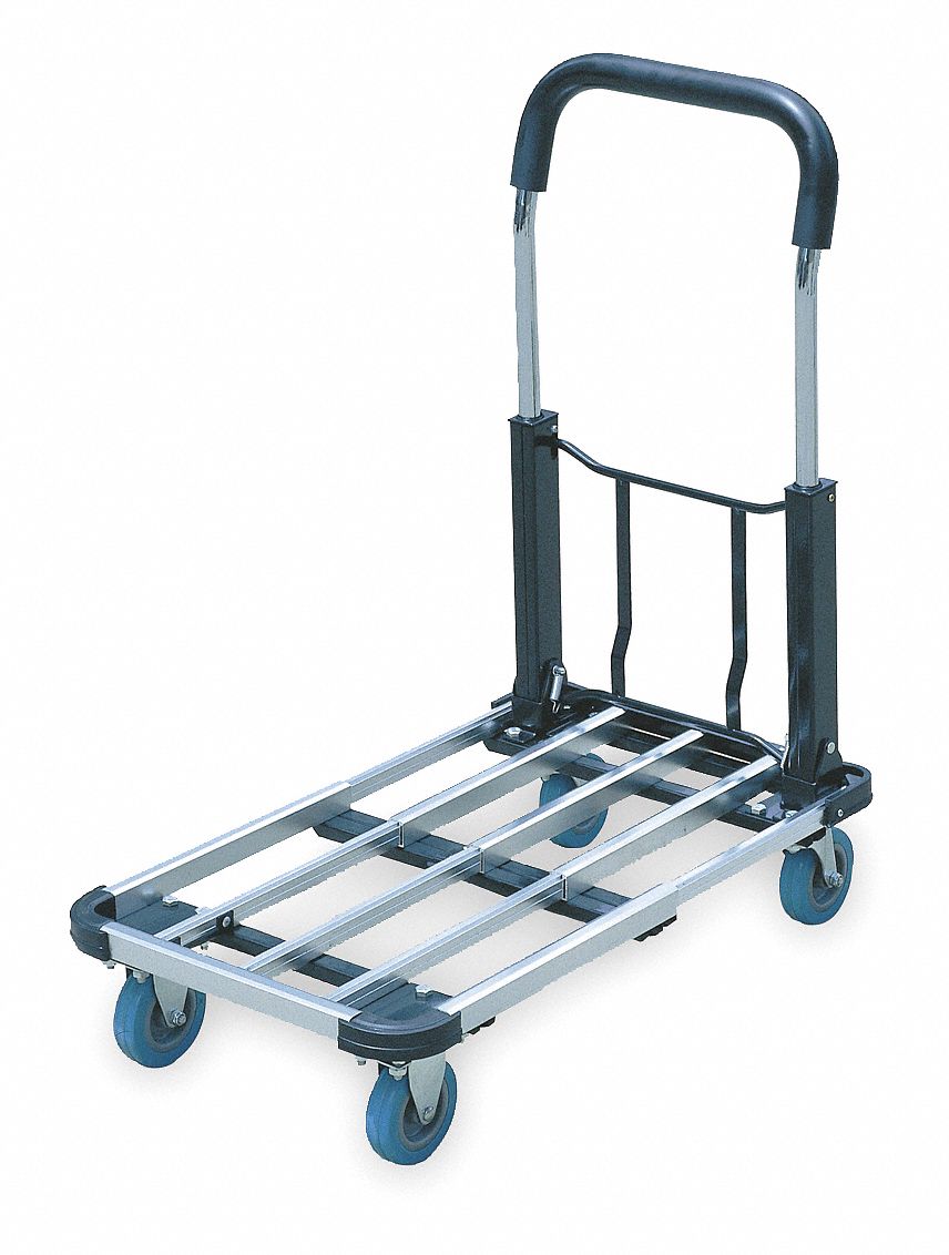 ALUMINUM-DECK PLATFORM TRUCK, 250 LB LOAD CAPACITY, 19¾ IN X 17½ IN X 6½ IN