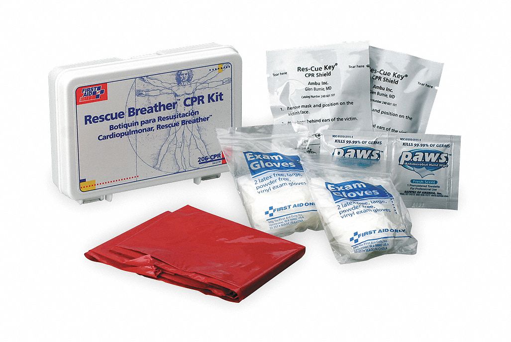 FIRST AID ONLY CPR Kit, 2 People Served, Number of Components 9 ...