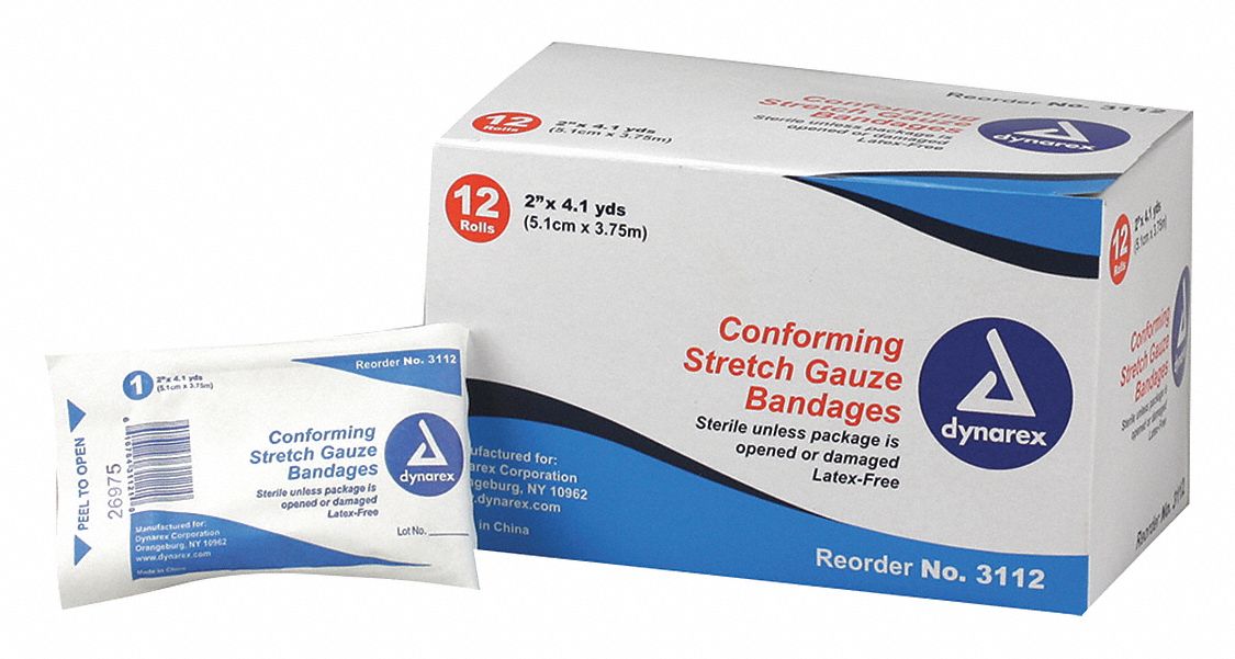 FIRST AID ONLY Gauze Wrap, Bulk, Sterile, Cotton/Polyester, Includes