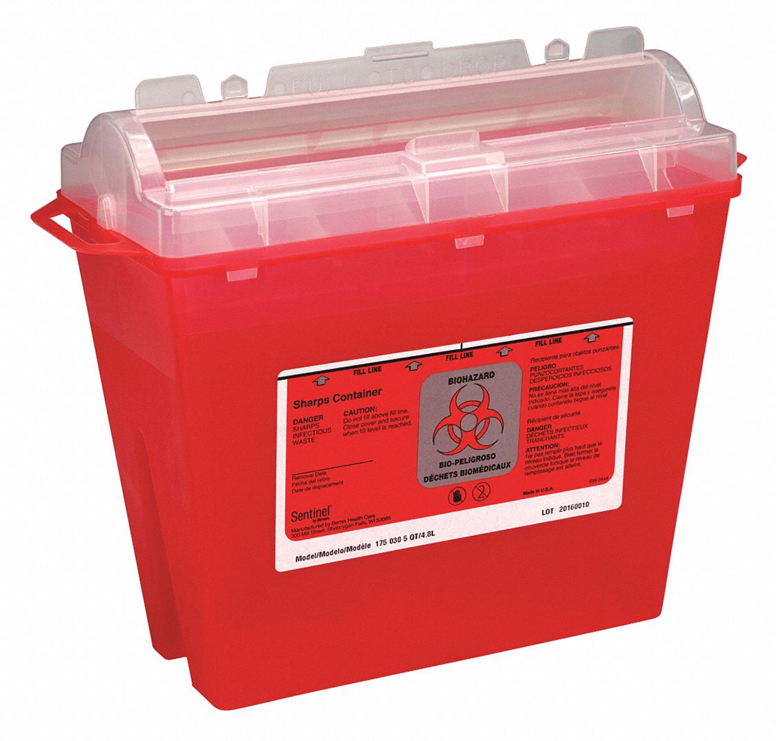 Sharps Container Red 5 qt