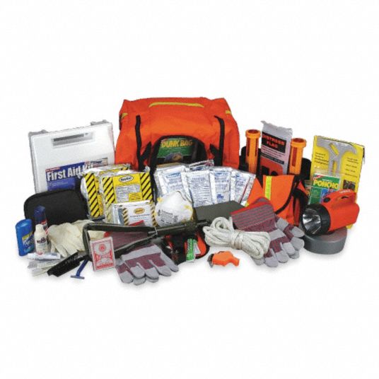 WORLD PREP Disaster Response Kit, Number of Components 44, People ...