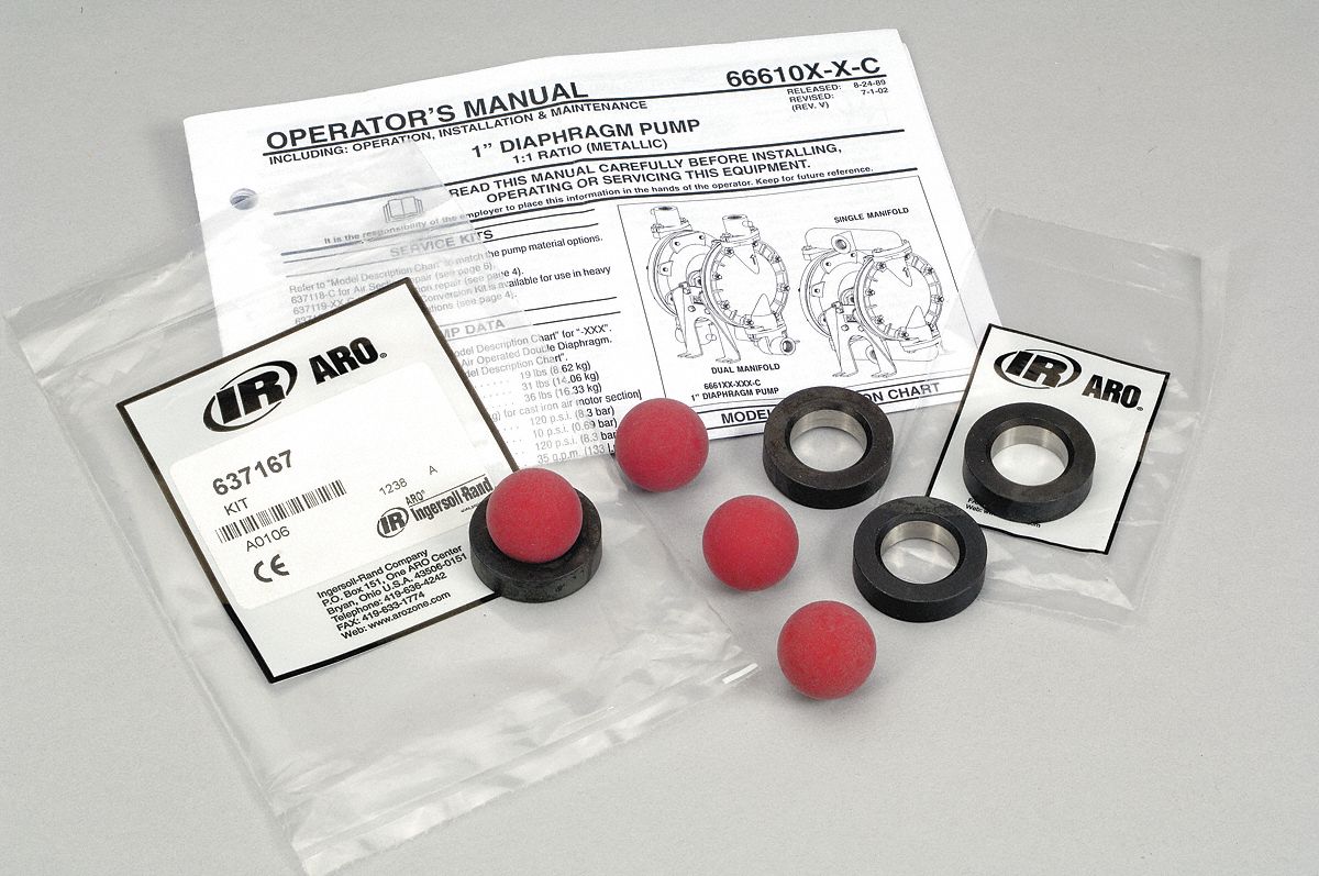 PUMP ABRASION KIT, FLUID END REPAIR KIT, AIR OPERATED DOUBLE DIAPHRAGM PUMP, FLUID, 637167, BALL