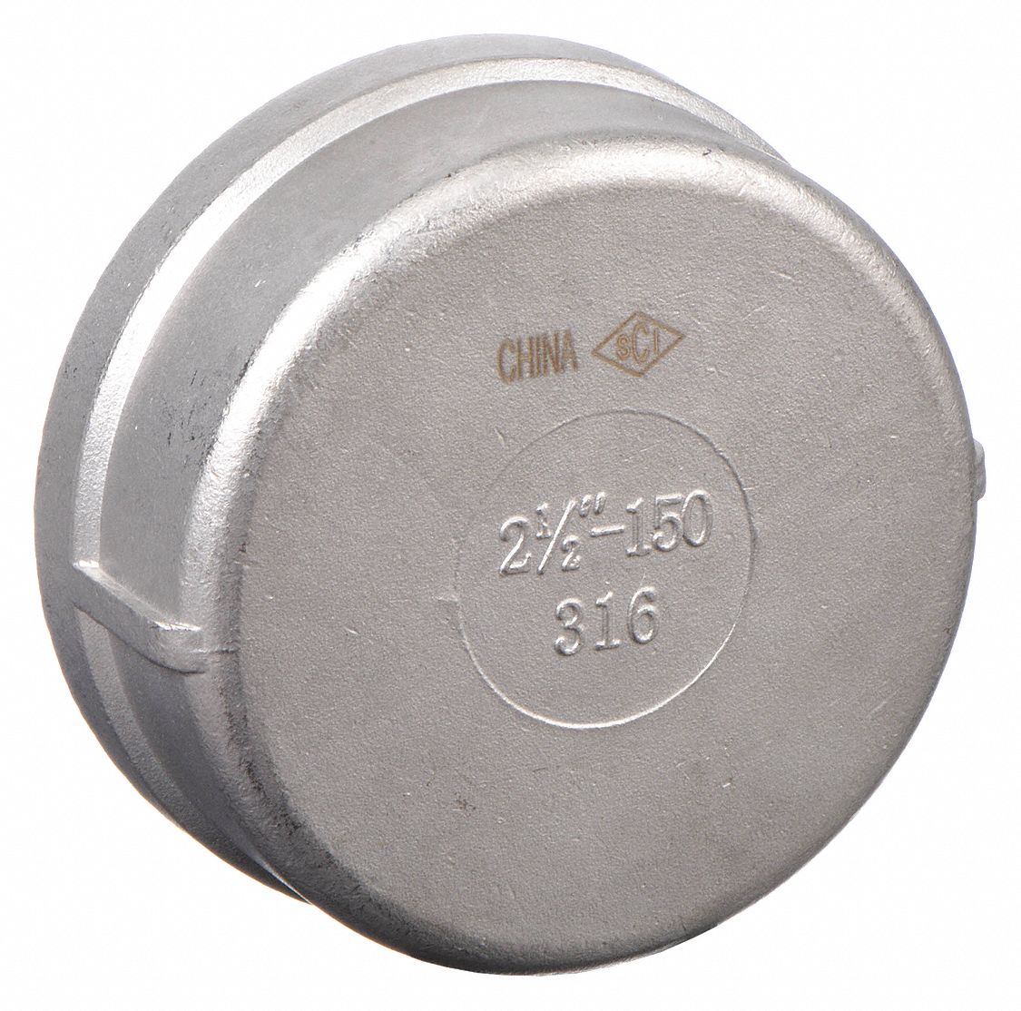 CAPUCHON,2 1/2 PO,FILETE,ACIER INOX 316