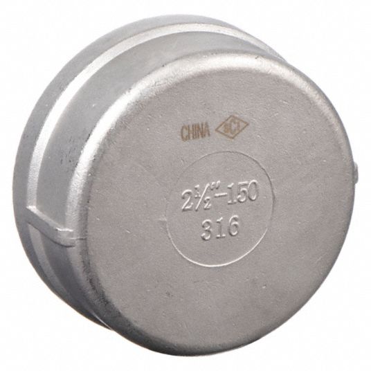 1/2 150# Threaded (NPT) Pipe Cap 304 Stainless Steel Fitting