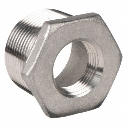 Pipe Reducer: 3/4 x 1/2 Fitting, 316 Stainless Steel