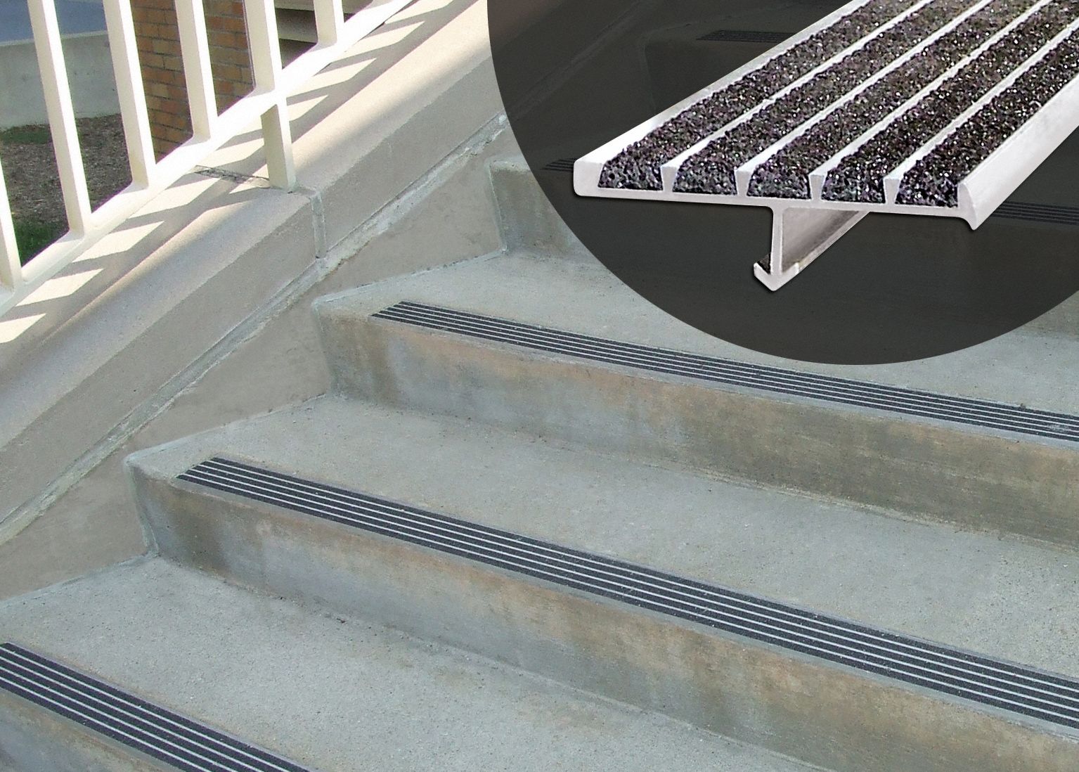 WOOSTER PRODUCTS Black, Extruded Aluminum Stair Nosing, Installation