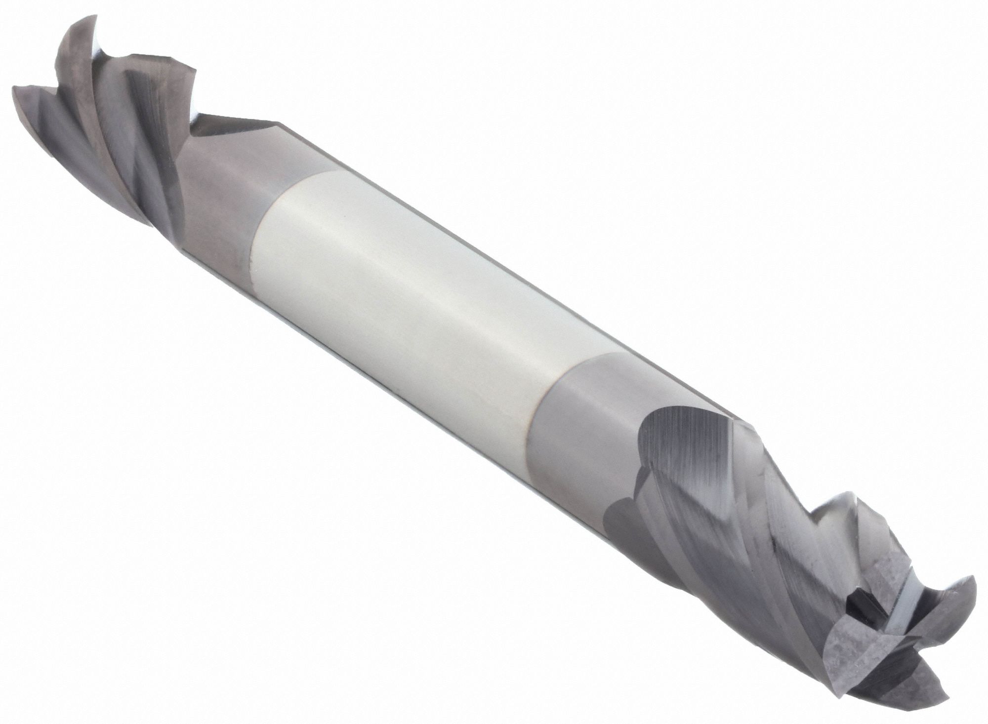 Square End Mill: Carbide, TiAlN Coated, Double End, 4 Flute, 1/4" Mill Dia, 1/2" LOC, 2-1/2" OAL