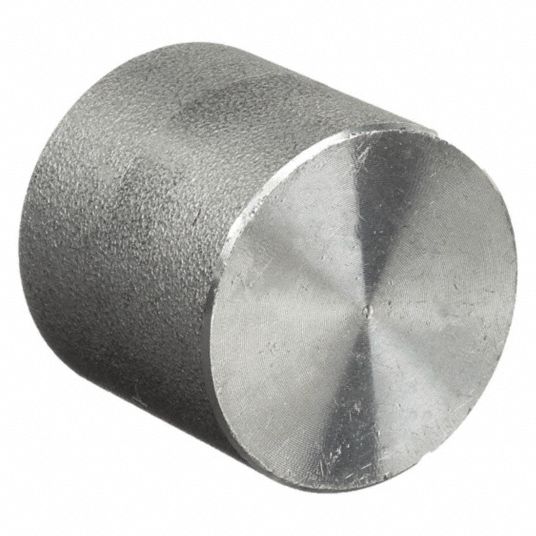 Round Cap: 304 Stainless Steel, 3/8 in Fitting Pipe Size, Class 3000