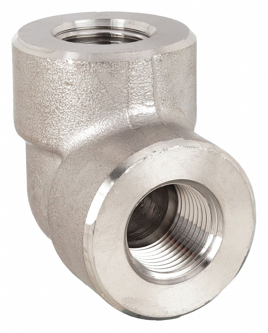 90 °  ELBOW: 316 STAINLESS STEEL, ½ IN X ½ IN FITTING PIPE SIZE, FEMALE NPT X FEMALE NPT