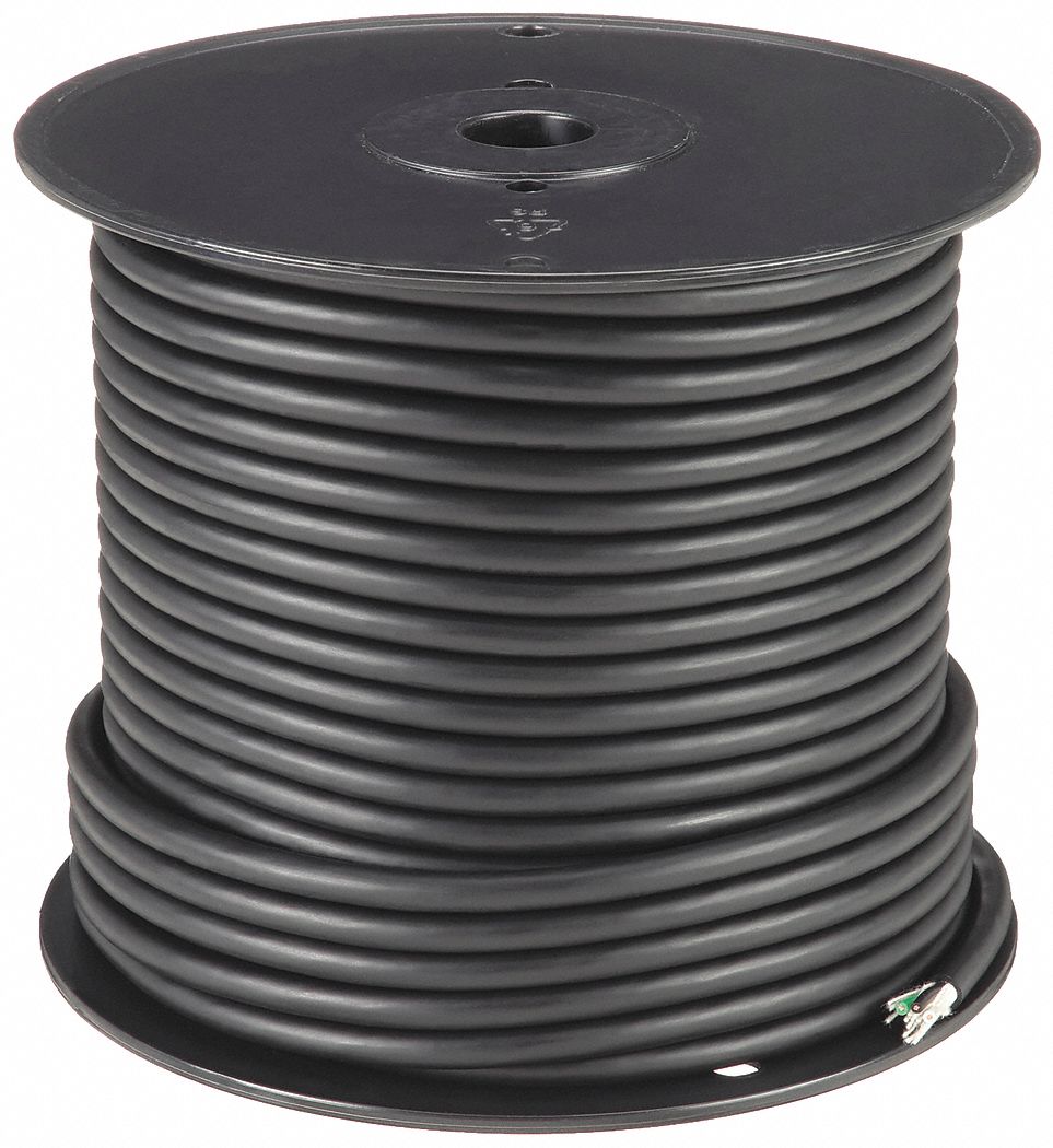 PORTABLE CORD, 3 CONDUCTORS, 16 AWG WIRE SIZE, TPE, BLACK, 250 FT L, 600 VOLT