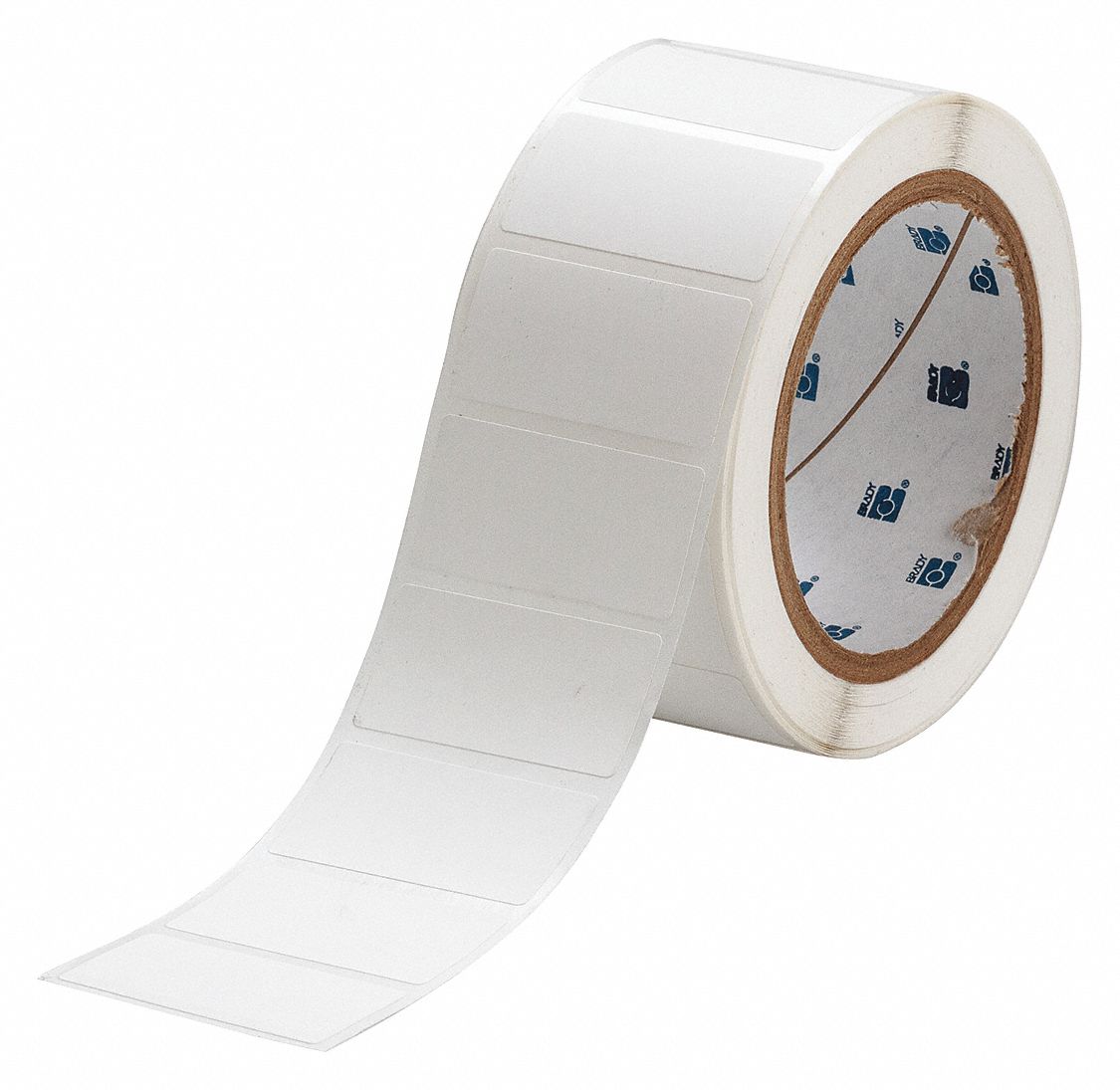 Pre-Cut Label Stock Roll: 1 in x 2 in, Acrylic, Aggressive Adhesive/Permanent Adhesive, 3, 000 Labels