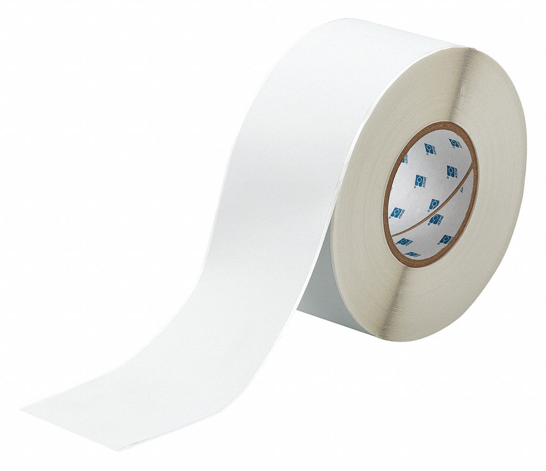 Continuous Label Stock: 3 in x 300 ft, Metalized Polyester, Gray (Matte), Outdoor