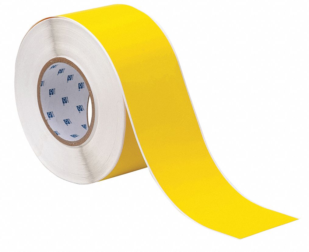 Continuous Label Stock: 3 in x 300 ft, Polyvinyl Fluoride, Yellow (Matte), Outdoor