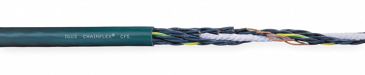 CONTROL CABLE, CF5, PVC JACKET, GREEN, 18 CONDUCTORS, 18 AWG, UNSHIELDED, 4 X OD, 100 FT