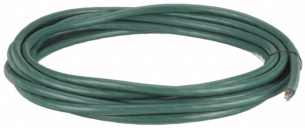 CONTROL CABLE, CF5, PVC JACKET, GREEN, 12 CONDUCTORS, 20 AWG, UNSHIELDED, 4 X OD, 100 FT