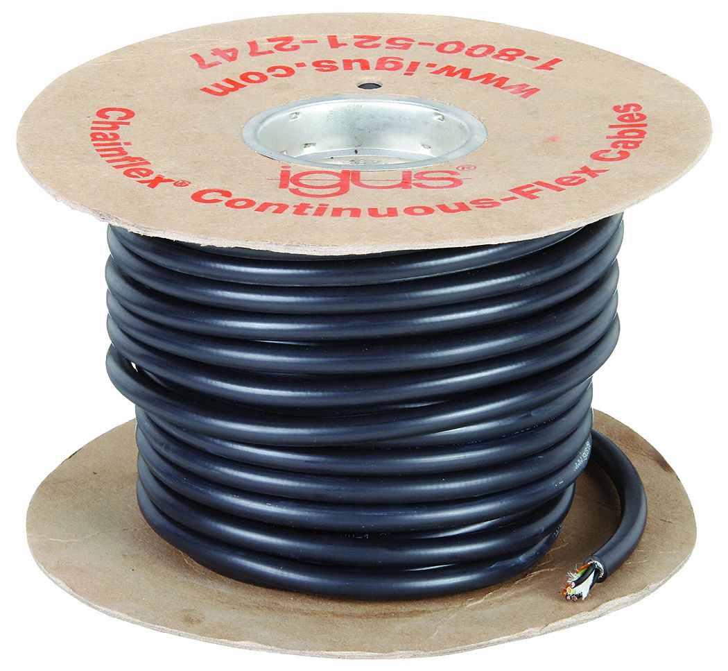 Motor Cable: 12 AWG, 4 Conductors, 100 ft, PVC Jacket, 1, 000 V