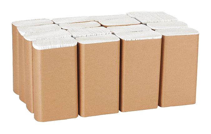 Paper Towel Sheets: White, 9 1/4 in Sheet Wd, 9 1/2 in Sheet Lg, 250 Sheets, 16 PK